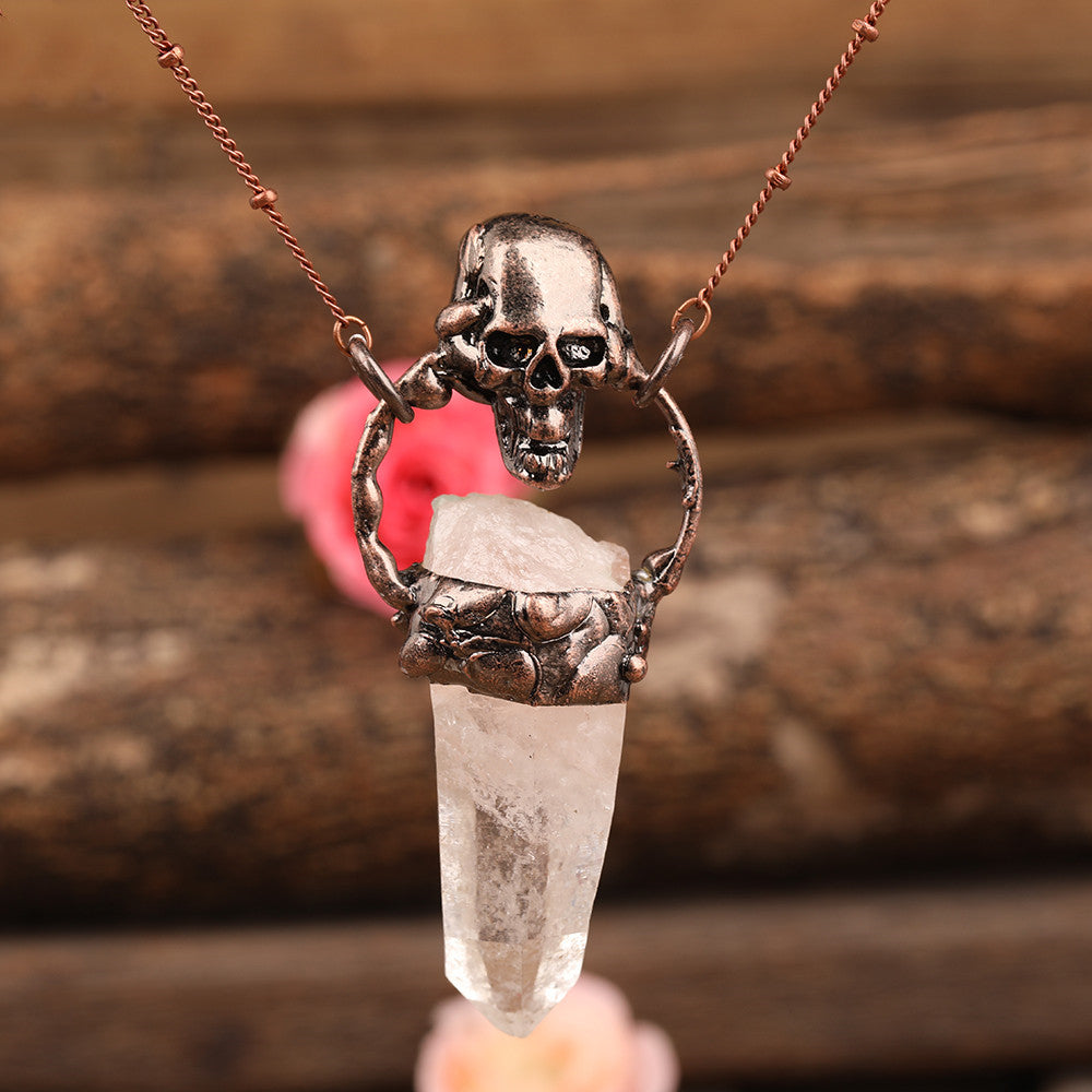 Natural White Quartz Crystal Pendant Lady