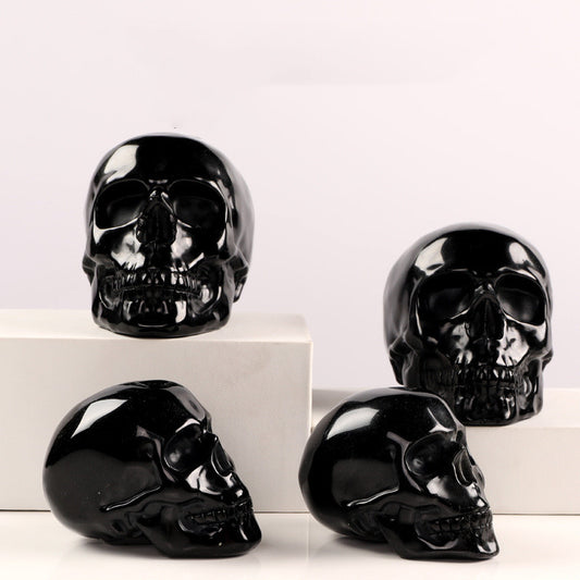 Obsidian Skull Obsidian Stone Bone Crystal Skull