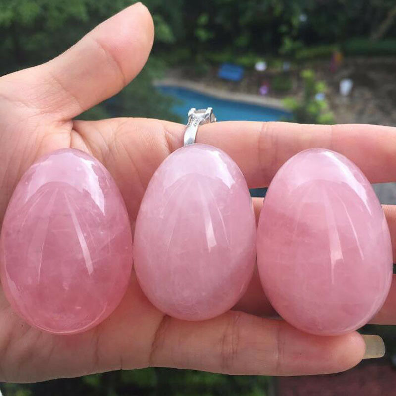 Natural pink crystal crystal egg shape