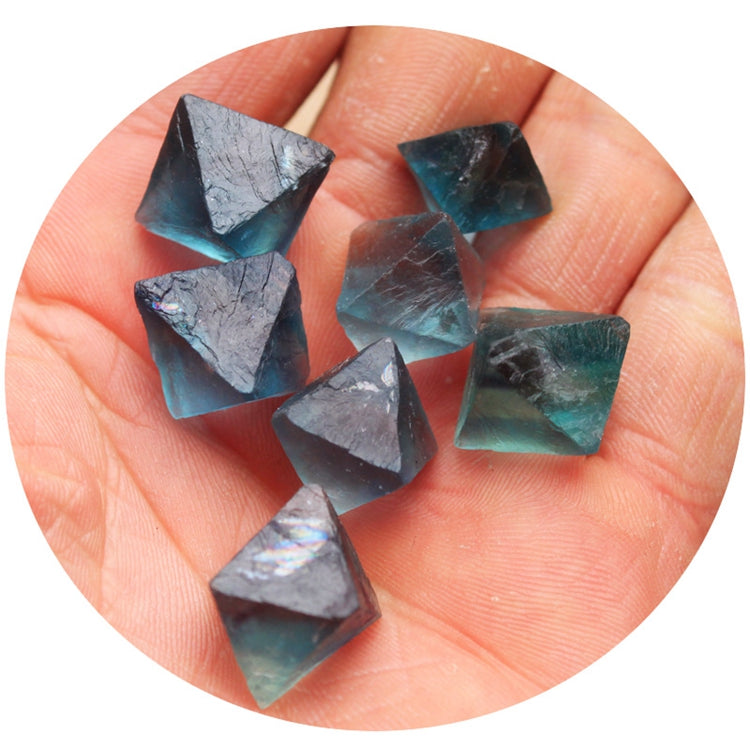 Natural Blue Fluorite Raw Stone Pendant Octahedron