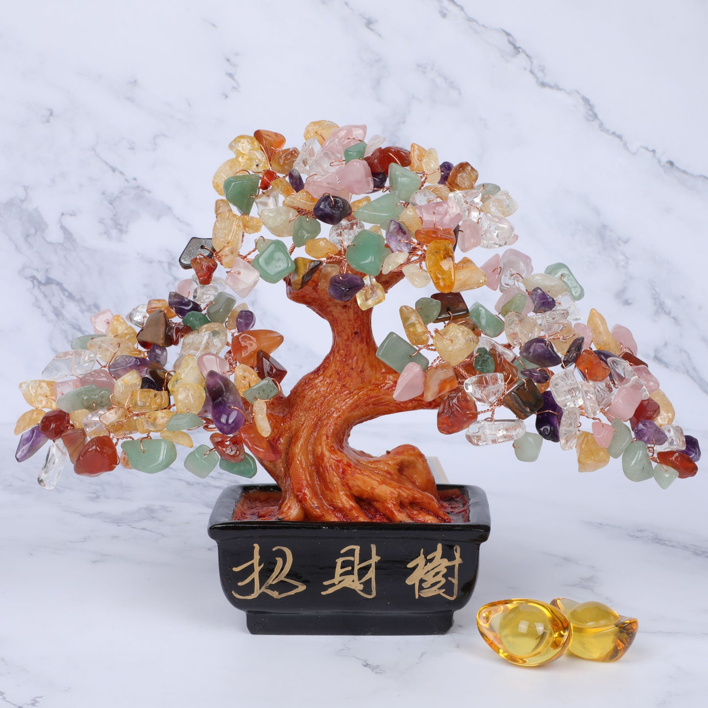 New Natural Citrine Fortune Tree Home Furnishings