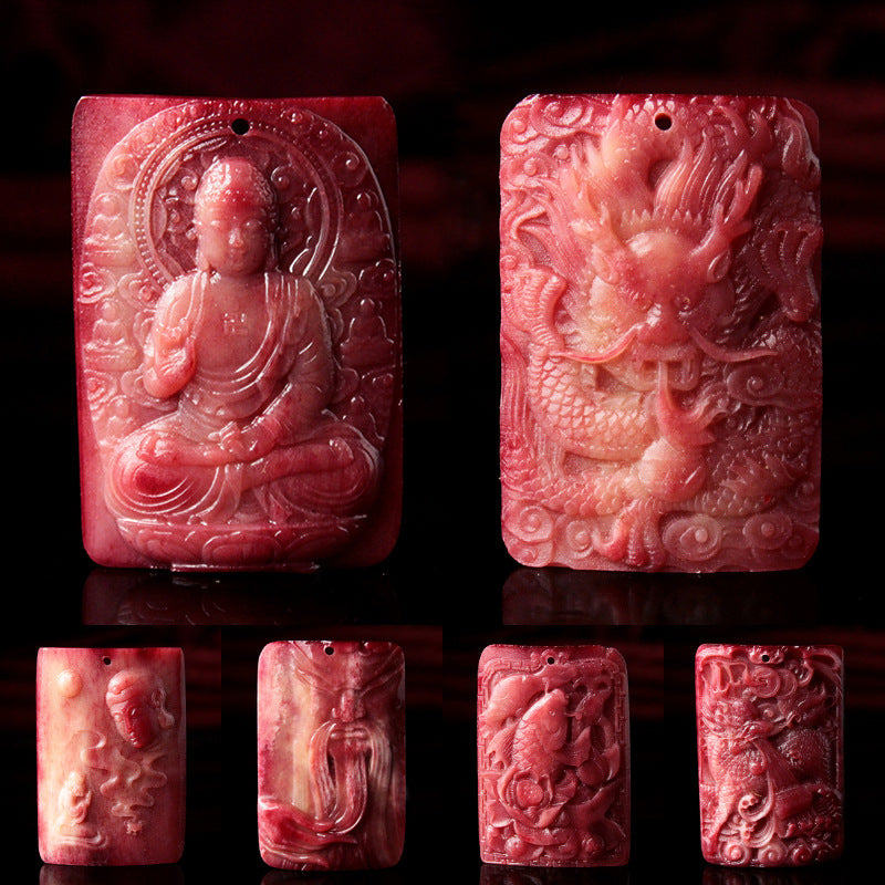 Carved stone pendants