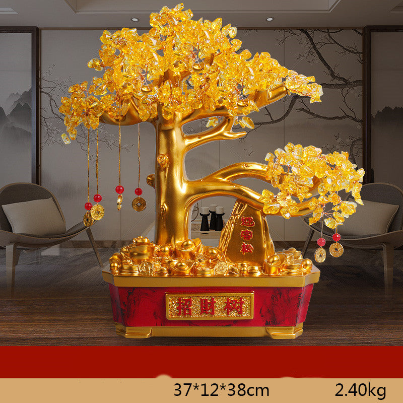 Citrine Fortune Tree Lucky Decorations Home Wine Cabinet  Living Room Shake Money