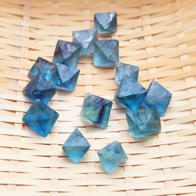 Natural Blue Fluorite Raw Stone Pendant Octahedron