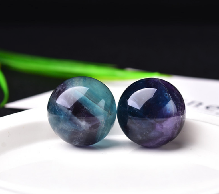 Natural fluorite crystal ball rough polished