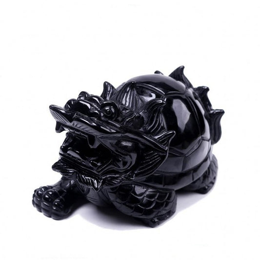 Obsidian Dragon Turtle Ornament