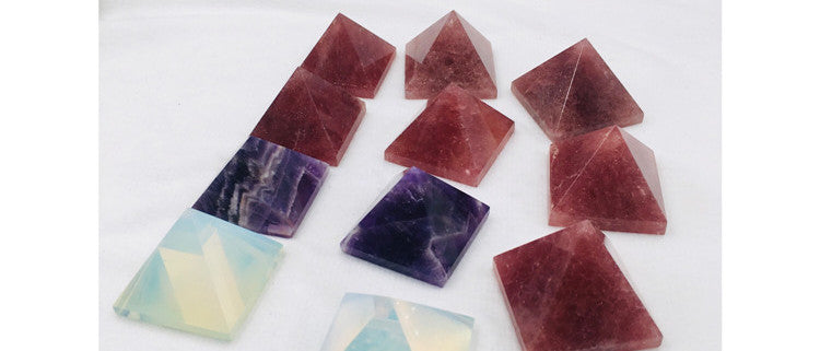 Crystal Pyramid Strawberry Crystal Opal Amethyst Pyramid DIY Crafts