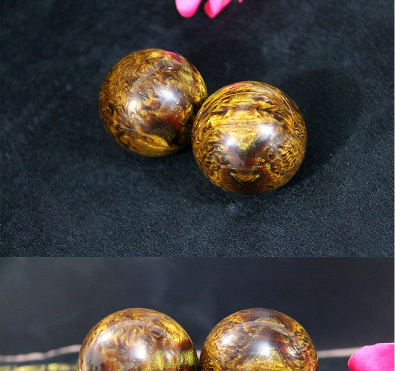 Golden Sea Willow Handball Blood Amber Beeswax Health Resin Ball Wenwan Horn Handball