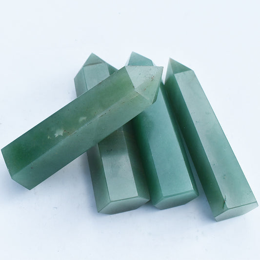 Natural Aventurine Jade Crystal Rough Polished Crystal Column