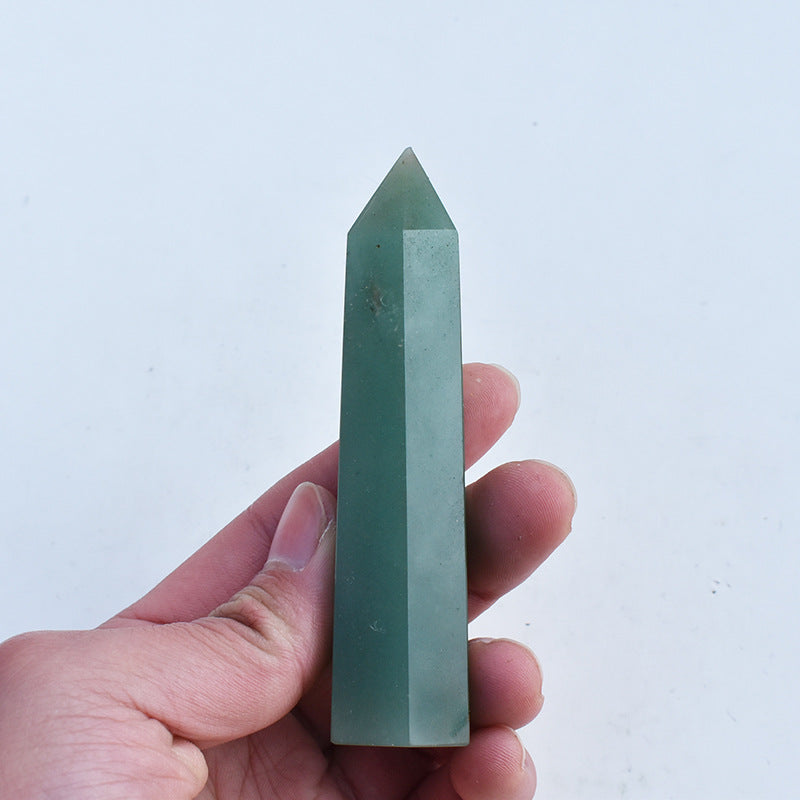 Natural Aventurine Jade Crystal Rough Polished Crystal Column