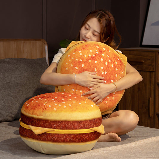 Simulation Cheese Beef Double Burger Cushion Seat Cushion