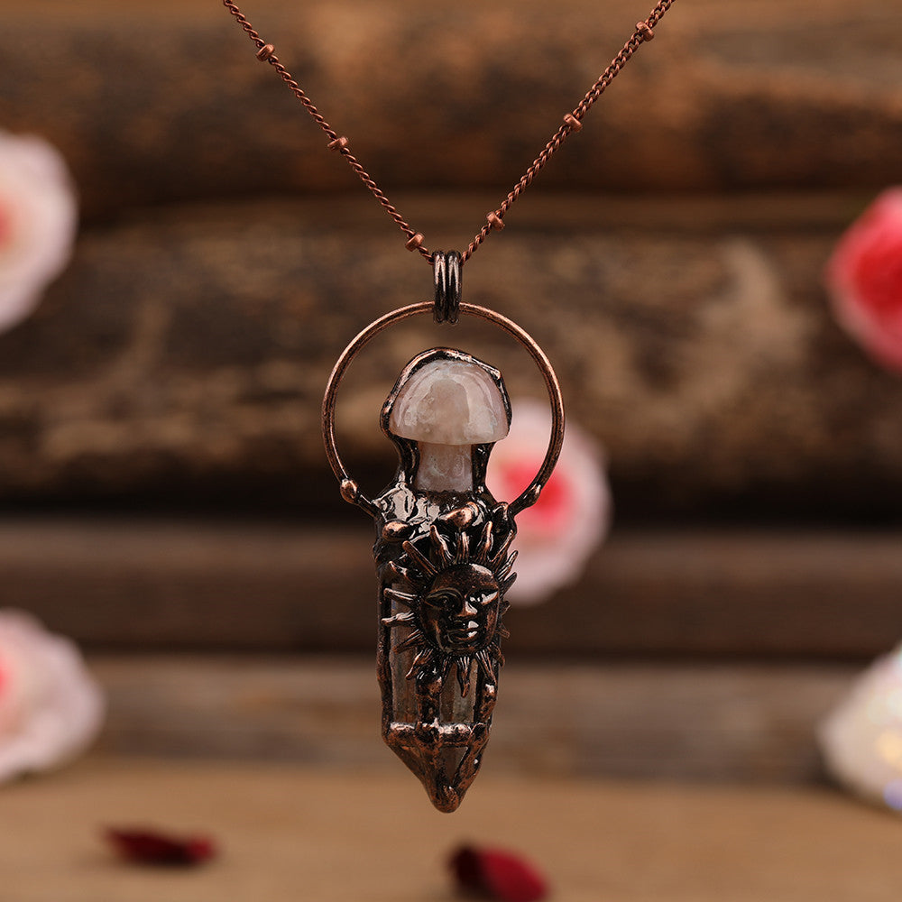 Natural White Quartz Crystal Pendant Lady