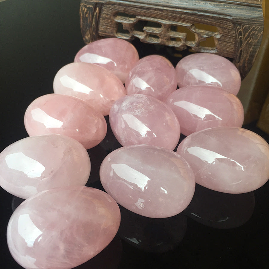 Natural pink crystal crystal egg shape