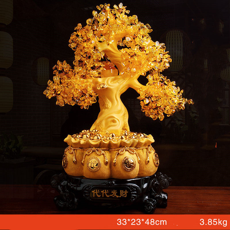 Citrine Fortune Tree Lucky Decorations Home Wine Cabinet  Living Room Shake Money