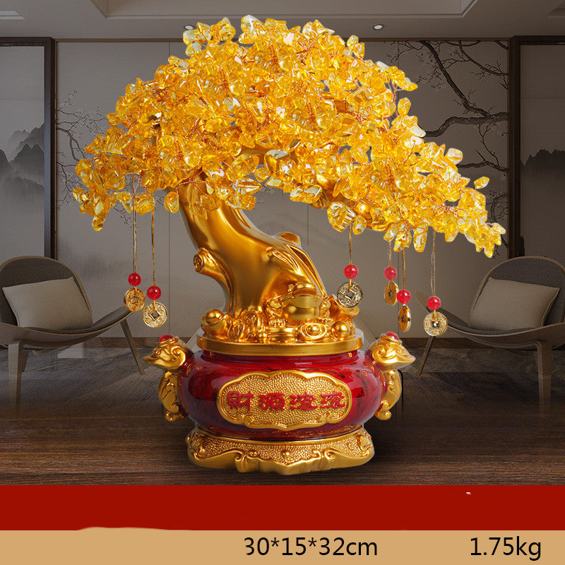 Citrine Fortune Tree Lucky Decorations Home Wine Cabinet  Living Room Shake Money