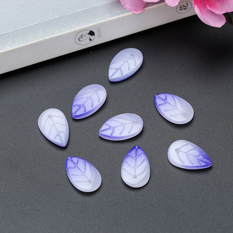 Ancient Wind Step Hairpin Diy Glazed Hairpin Headdress Crystal Glass Imitation Jade Leaves