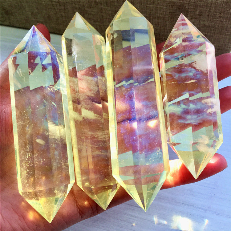 Smelted Citrine Hexagonal Double-pointed