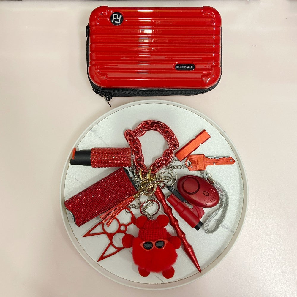 Classic Self-defense Keychain With Portable Mini Suitcase