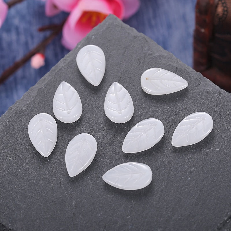 Ancient Wind Step Hairpin Diy Glazed Hairpin Headdress Crystal Glass Imitation Jade Leaves