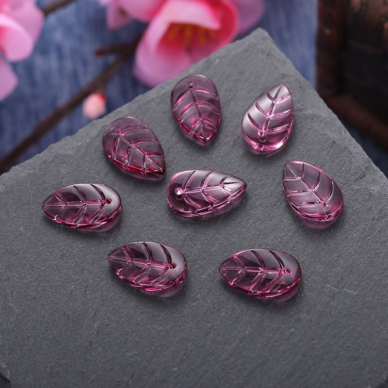 Ancient Wind Step Hairpin Diy Glazed Hairpin Headdress Crystal Glass Imitation Jade Leaves