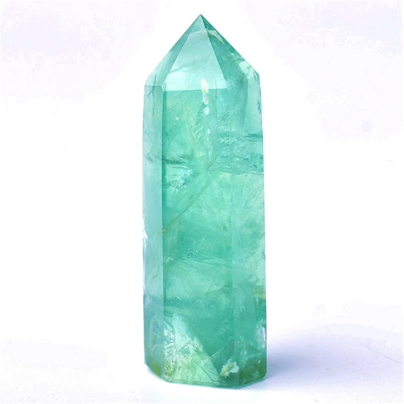 Natural Green Fluorite Hexagonal Single-pointed Column