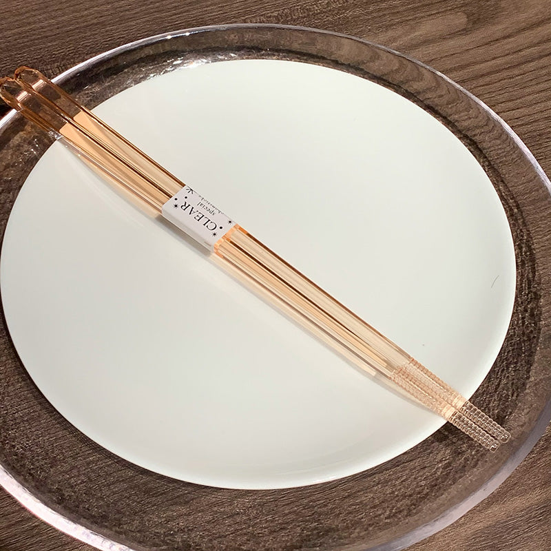 Clear Tip Non-slip Crystal Chopsticks Dishwasher Safe