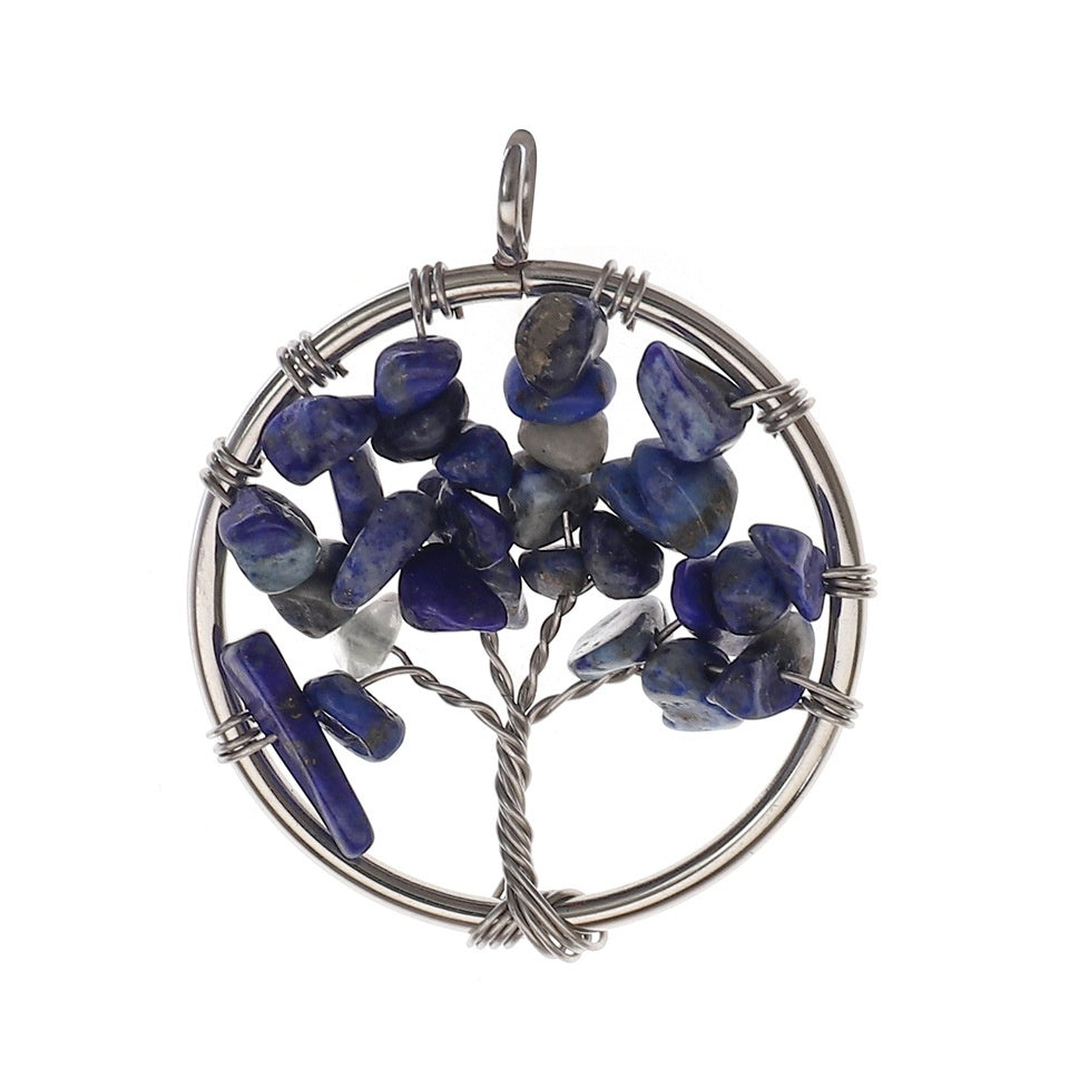 Natural Stone Crystal Life Tree Pendant