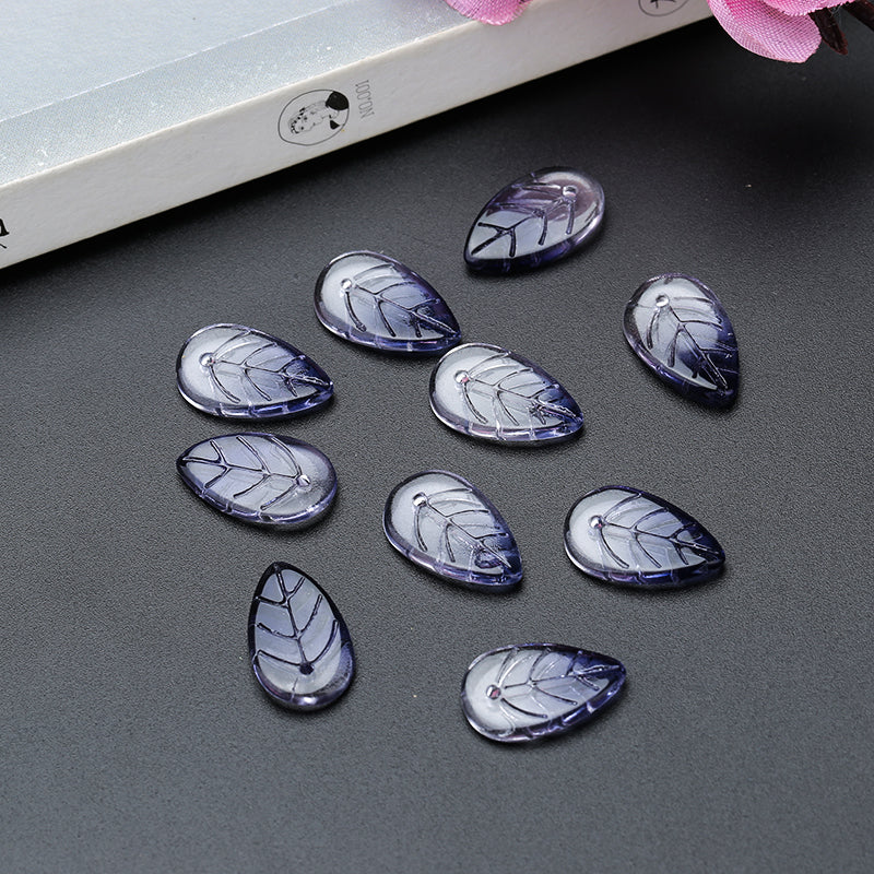 Ancient Wind Step Hairpin Diy Glazed Hairpin Headdress Crystal Glass Imitation Jade Leaves