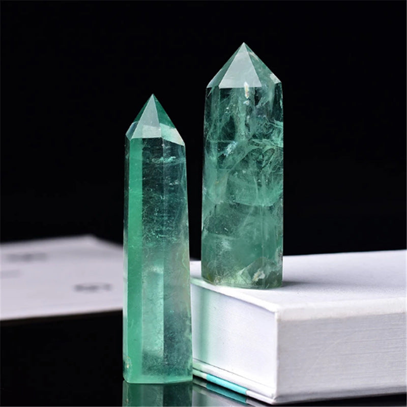 Natural Green Fluorite Hexagonal Single-pointed Column