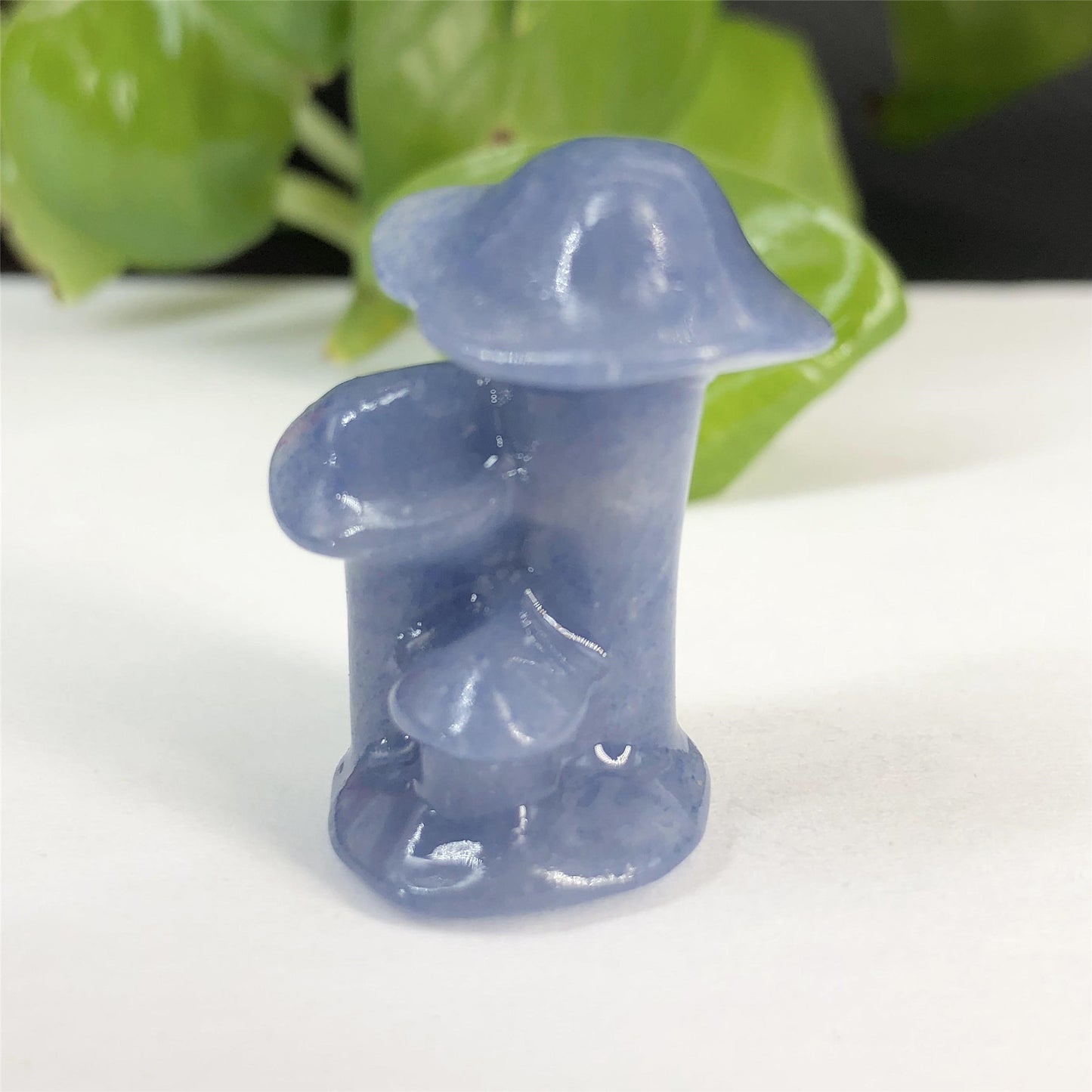 Natural Crystal Carved Blue Aventurine Mushroom Ornament