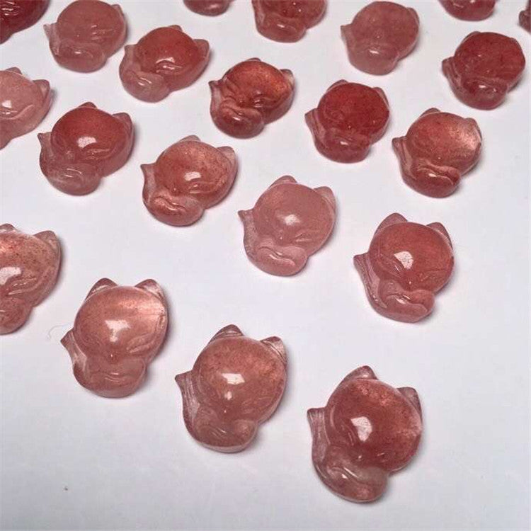 Natural Strawberry Quartz Pendant Bracelet