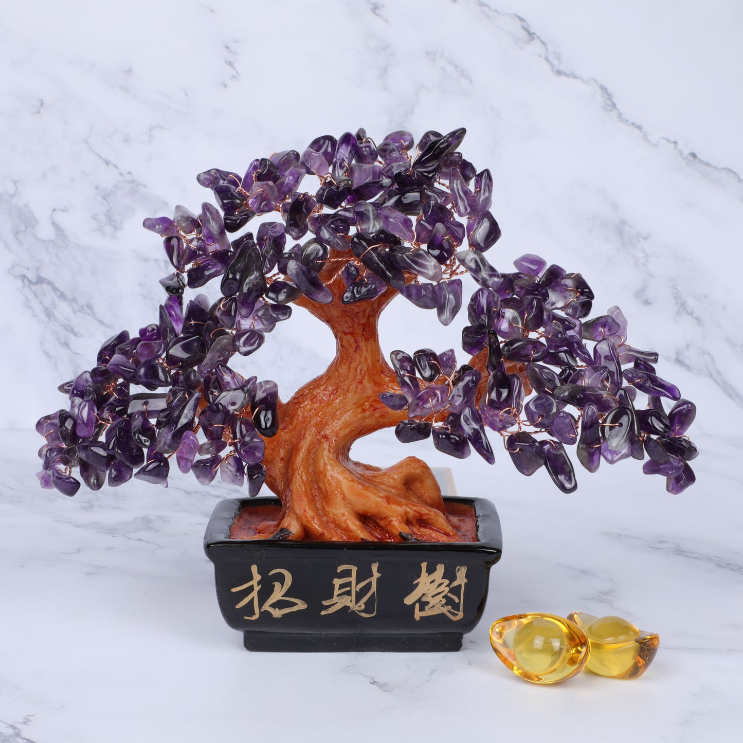 New Natural Citrine Fortune Tree Home Furnishings