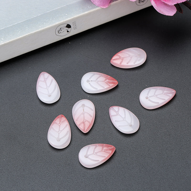 Ancient Wind Step Hairpin Diy Glazed Hairpin Headdress Crystal Glass Imitation Jade Leaves