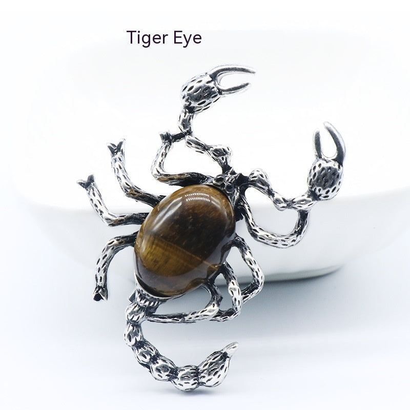 Crystal Agate Shell Scorpion Pendant