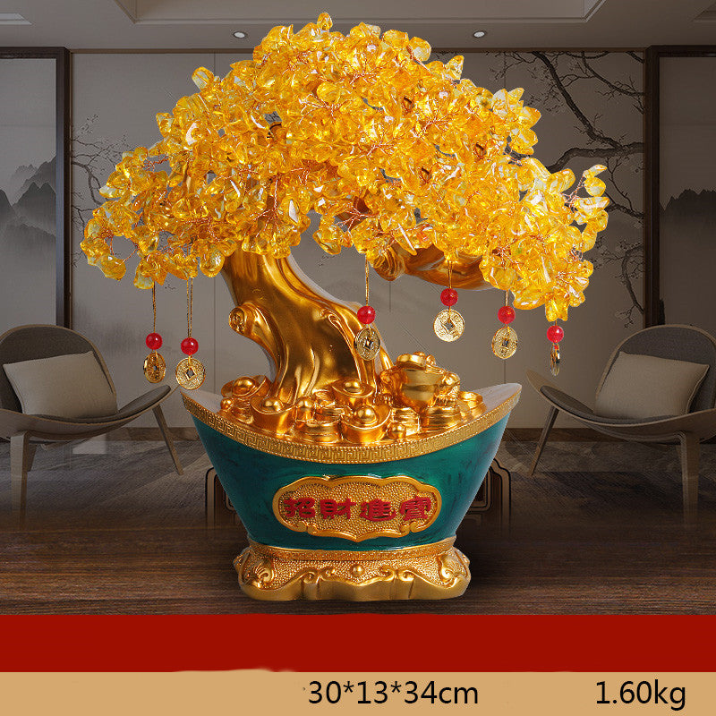 Citrine Fortune Tree Lucky Decorations Home Wine Cabinet  Living Room Shake Money