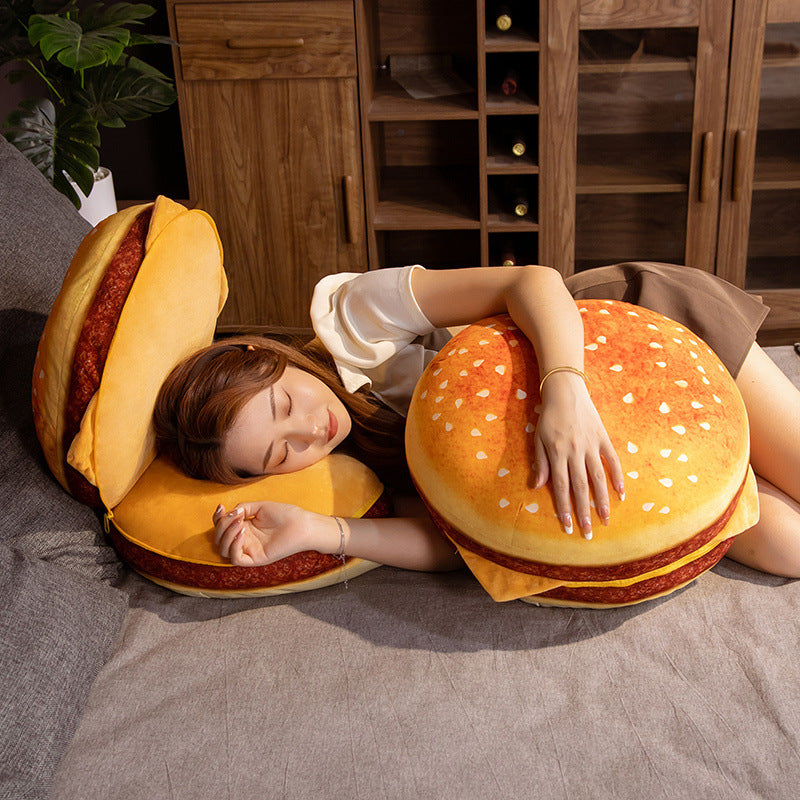 Simulation Cheese Beef Double Burger Cushion Seat Cushion