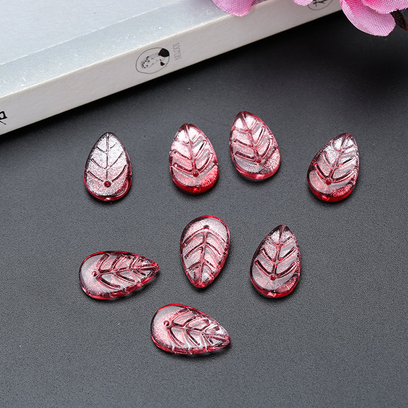 Ancient Wind Step Hairpin Diy Glazed Hairpin Headdress Crystal Glass Imitation Jade Leaves