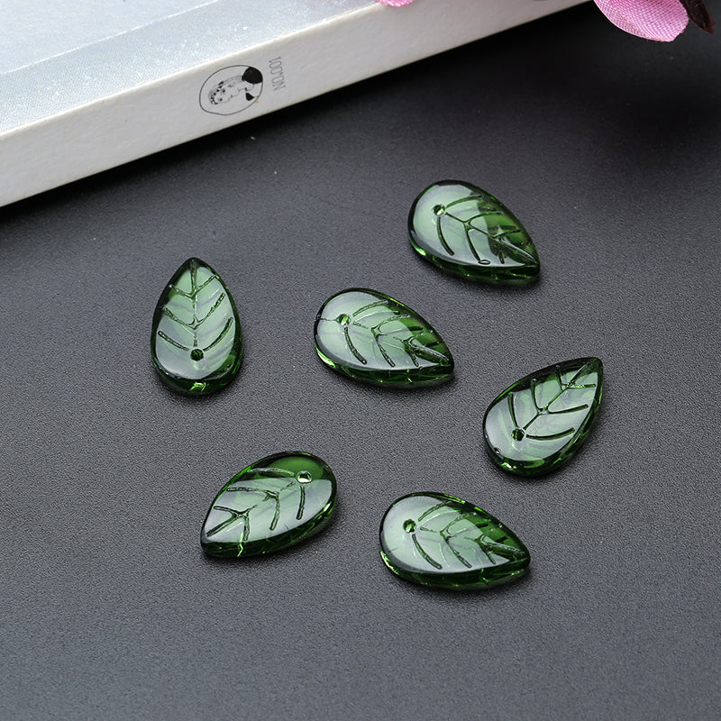 Ancient Wind Step Hairpin Diy Glazed Hairpin Headdress Crystal Glass Imitation Jade Leaves