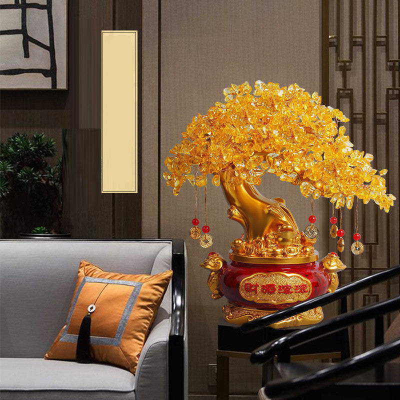 Citrine Fortune Tree Lucky Decorations Home Wine Cabinet  Living Room Shake Money