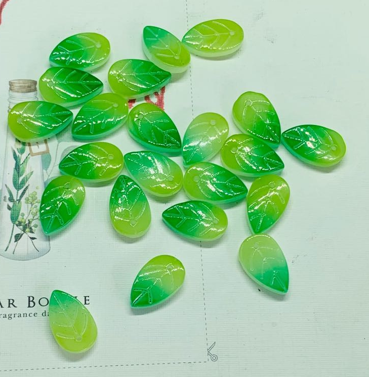 Ancient Wind Step Hairpin Diy Glazed Hairpin Headdress Crystal Glass Imitation Jade Leaves