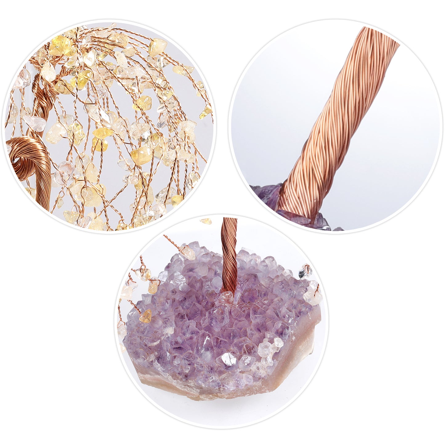 Natural Amethyst Ore Irregular Base Weeping Willow Crystal Desktop Decoration