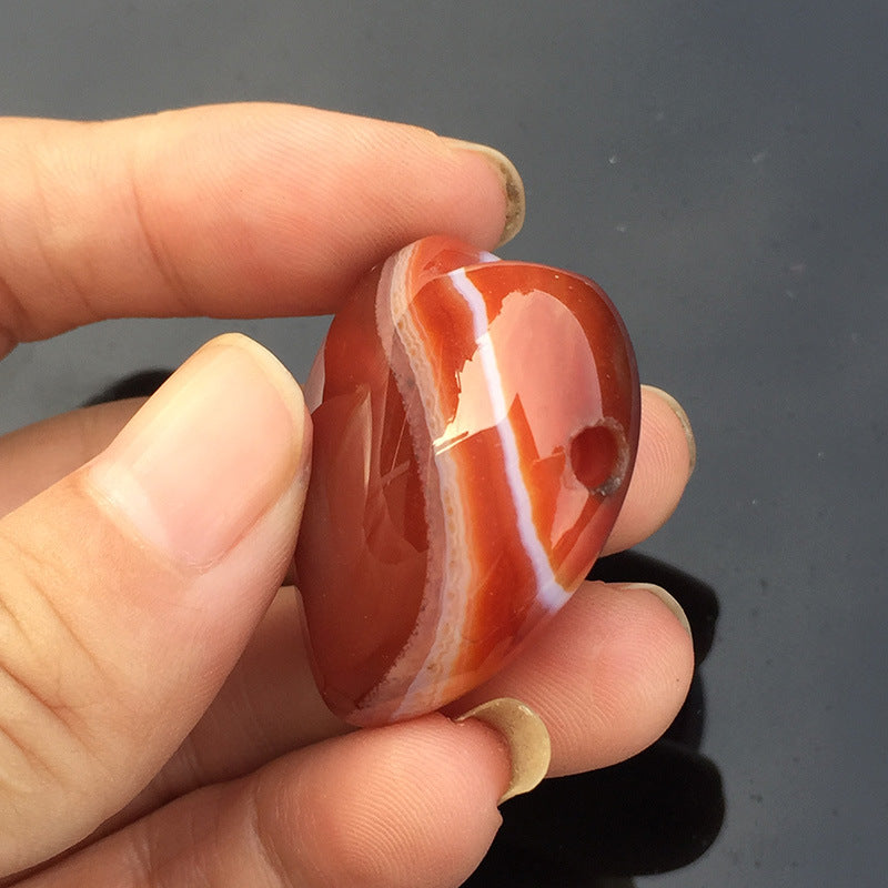 Natural Striped Onyx Stone Heart Pendant