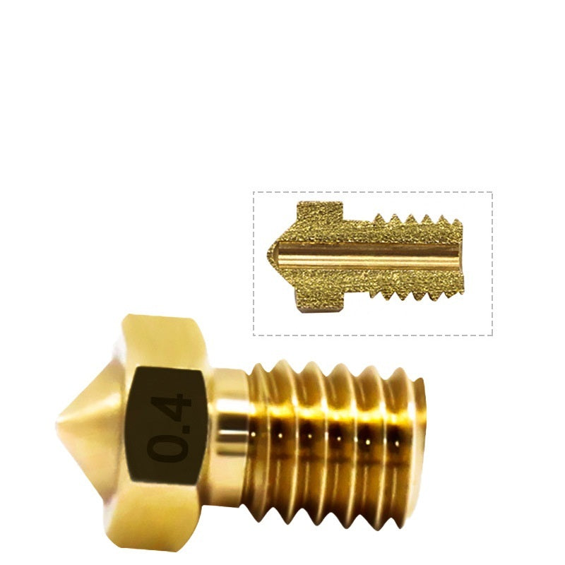 3D Printer E3D Nozzle Smooth Brass Nozzle M6 Threaded Brass Parts