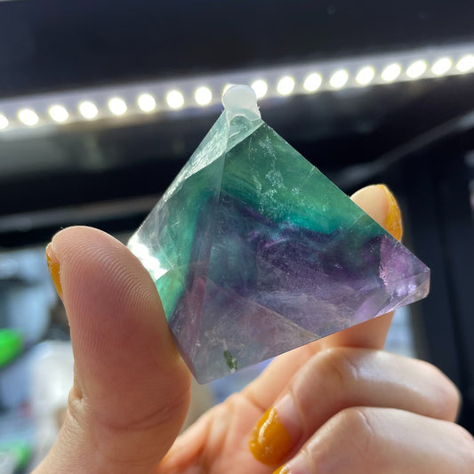 Natural Colorful Fluorite Pyramid Decoration Artifact