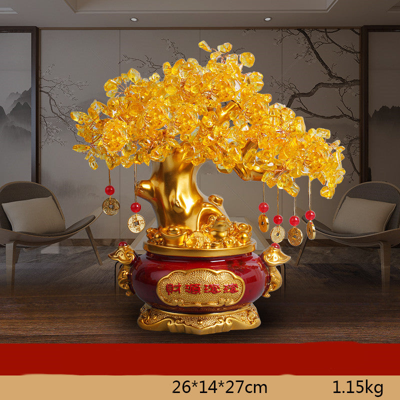 Citrine Fortune Tree Lucky Decorations Home Wine Cabinet  Living Room Shake Money