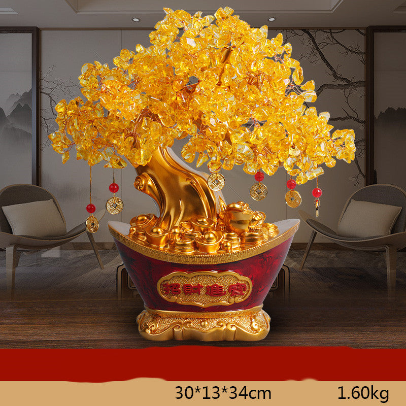 Citrine Fortune Tree Lucky Decorations Home Wine Cabinet  Living Room Shake Money