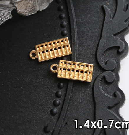 Yuanbao Copper Coin Abacus Crystal Drop Glue