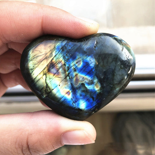 Crystal Labradorite Palm Stone Healing Quartz Gemstone