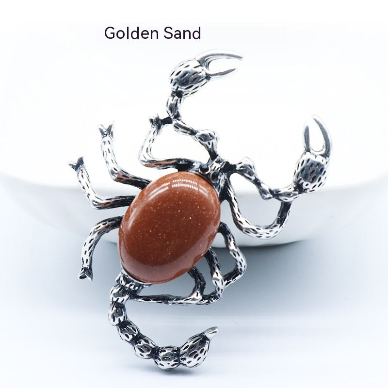 Crystal Agate Shell Scorpion Pendant