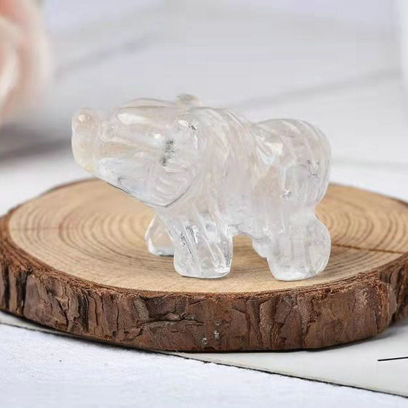 Animal Carving Fluorite Polar Bear Desktop Ornament